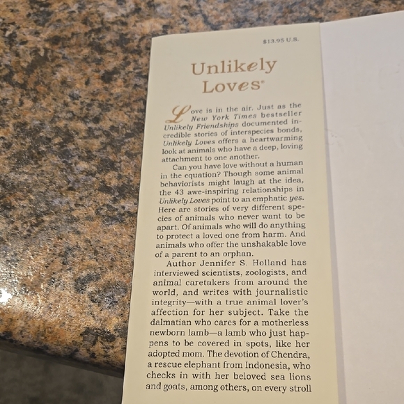 Unlikely Loves by Jennifer S. Holland - Black and Gold Cover - Picture 3 of 6